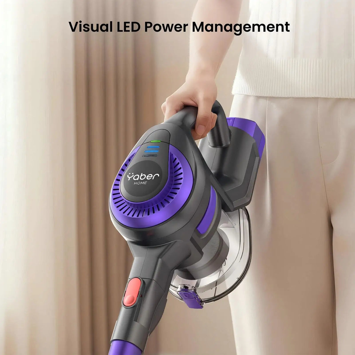 Yaber L10 Cordless Vacuum Cleaner Lightweight Stick Vacuum with LED Display Telescopic Wand Self-Standing for Carpet Hard Floor