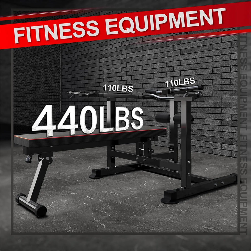 Bench Press Set Chest Press Machine with Independent Converging Arms Adjustable Flat Incline Bench Press with Dumbbell Rack for