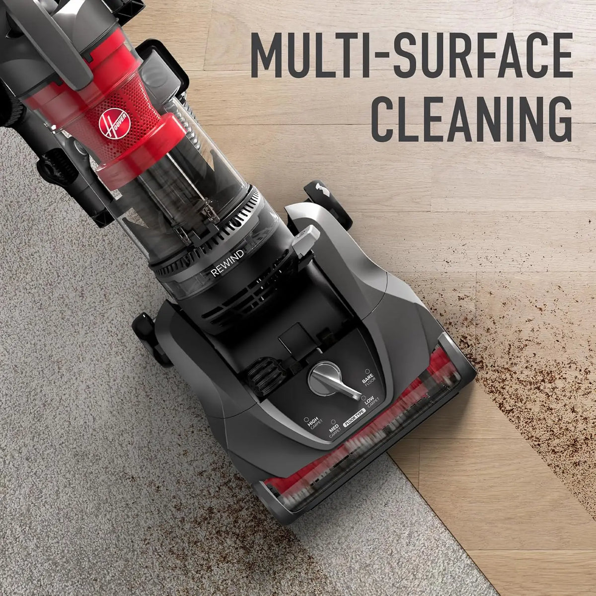 Automatic Cord Rewind Upright Bagless Vacuum Cleaner for Carpet, Hard Floors and Pet Hair