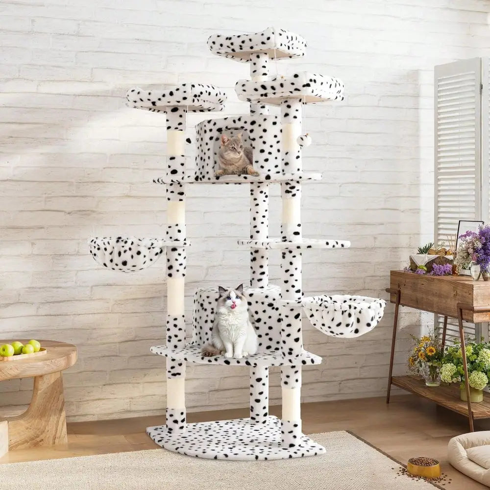 Cat Tree Rascadores Para Gatos Cat Supplies 73in FanShaped Corner Cat Tower For Save Space, MultiLevel Tall Cat Tree For Indoor