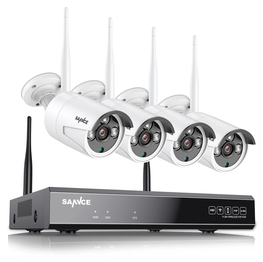 SANNCE 8CH FHD 3MP Wireless Video Security System 5MP NVR With 3MP Outdoor Surveillance IP Cameras Audio Recording AI Detection