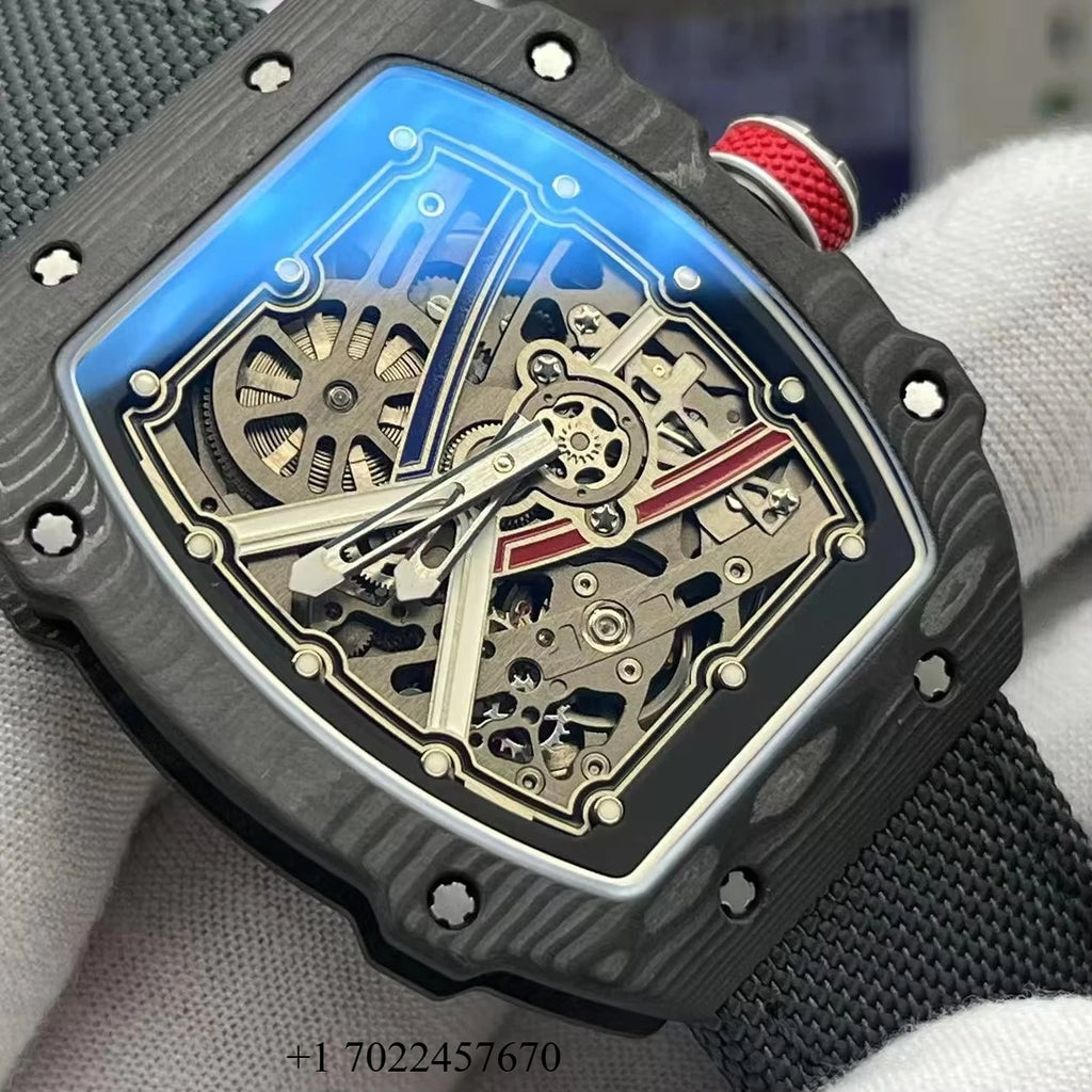 New High End RM 6702 Carbon Fiber Luminous Waterproof Men's Automatic Mechanical Watch