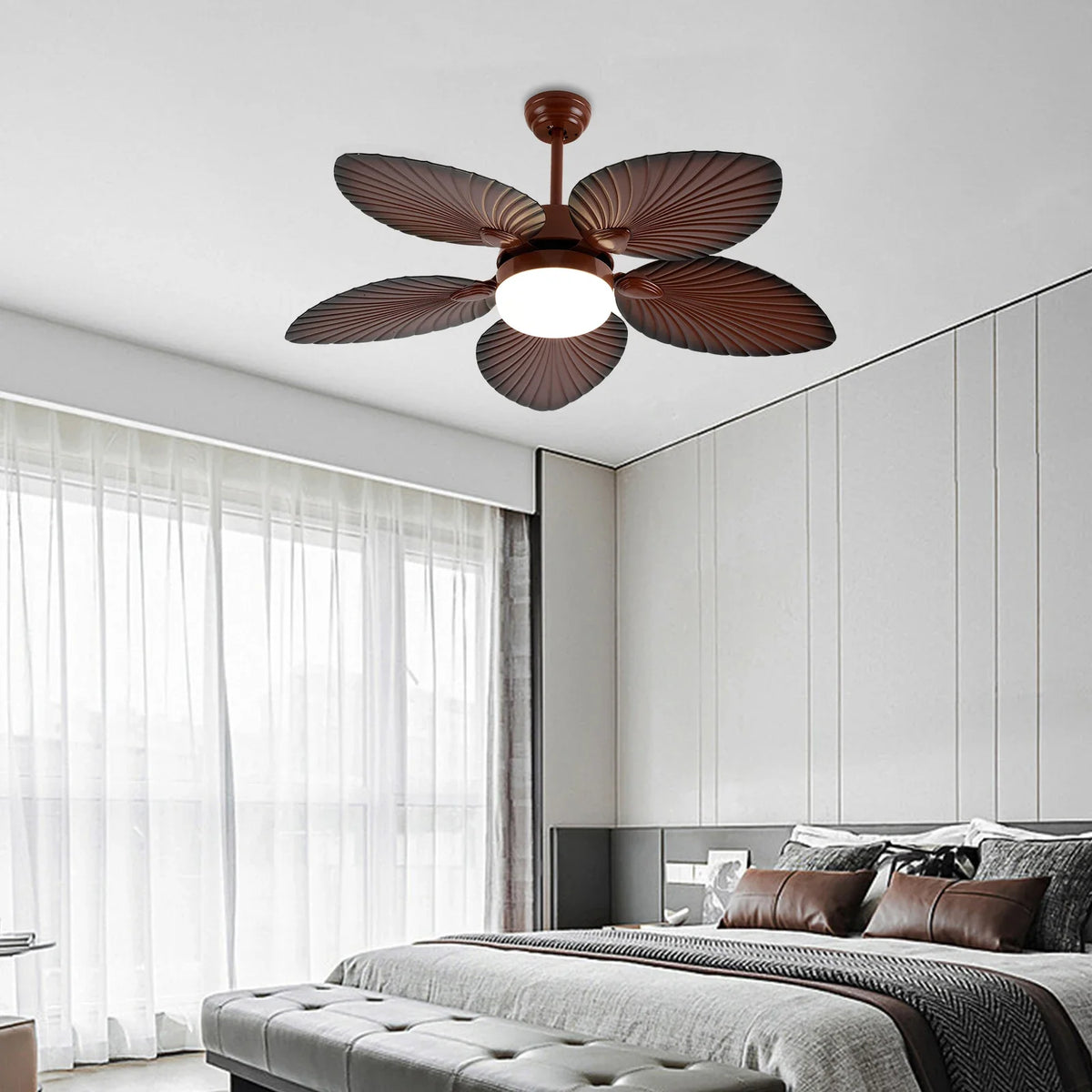 42-Inch Smart Ceiling Fan with LED Light Kit & Remote Control - Modern Home Decor Lighting Fixture, Adjustable Color Temperature