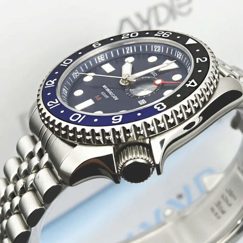 Luxury Men's Analog Luminous Watch Sapphire Crystal Dial Water-Resistant Magnetic Automatic Mechanical Timepiece Stainless Steel