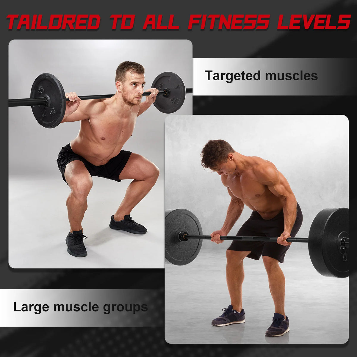 2.2m Weightlifting Barra Gym Barbell Weight Bar 1000LBS Weight Lifting Straight Barbells Bar Gym Equipment For Men and Women
