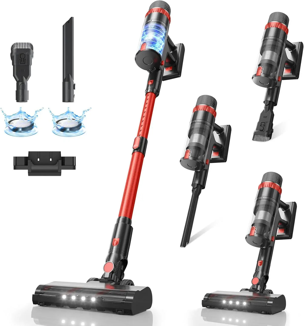 Cordless Stick Vacuum Cleaner, 560W/48KPa/70Mins, Self-Standing with Touch Screen for Pet Hair and Floors