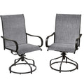 Patio Swivel Dining Chairs Set of 2, Outdoor Chair with Textilene Mesh Fabric & Black Metal Frame for All Weather Outdoor Garden