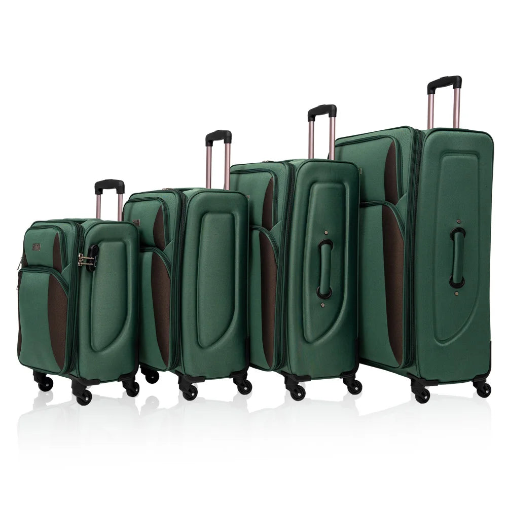 Softshell Luggage Expandable 4 Piece Set Suitcase Softside Lightweight Luggage Travel Set