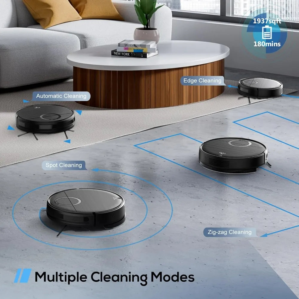 2-in-1 Robot Vacuum and Mop Combo, 2000Pa Strong Suction, Anti-Tangle, Self-Charging, Smart App Control