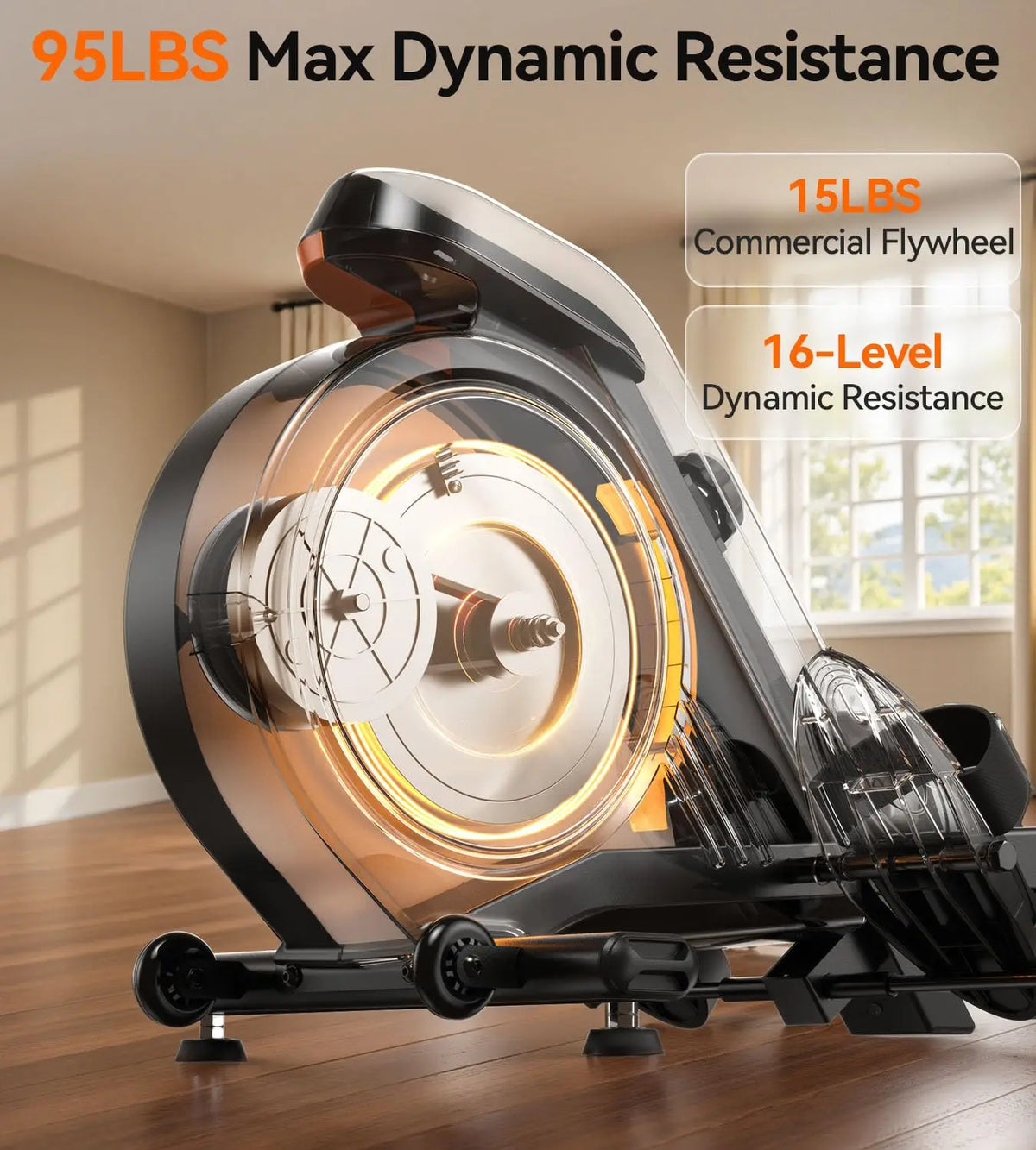 YOSUDA Magnetic Rowing Machine for Home Rower Machine Use with Bluetooth,App Supported, Rowing Machine for Taller Power Athletes
