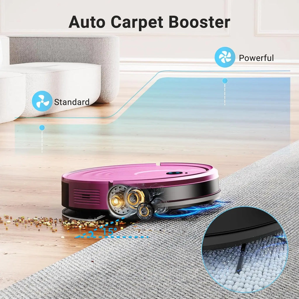 Robot Vacuum and Mop Combo 5000Pa, 650mL, WiFi/Alexa/App Control, Self-Charging Ultra-Slim Cleaner